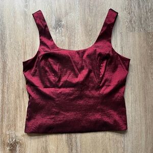Shear red tank top